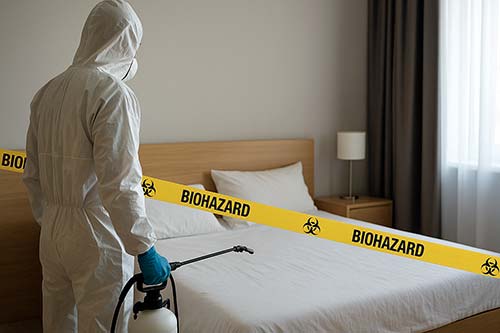 Nettoyage après suicide dans une chambre dhôtel à Marseille