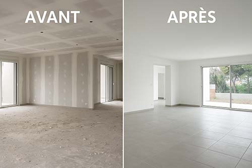 Nettoyage de fin de chantier dune villa neuve à Marseille
