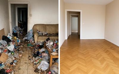 Avant / Après Nettoyage après syndrome de Diogène à Marseille : une remise en état totale d’un appartement insalubre